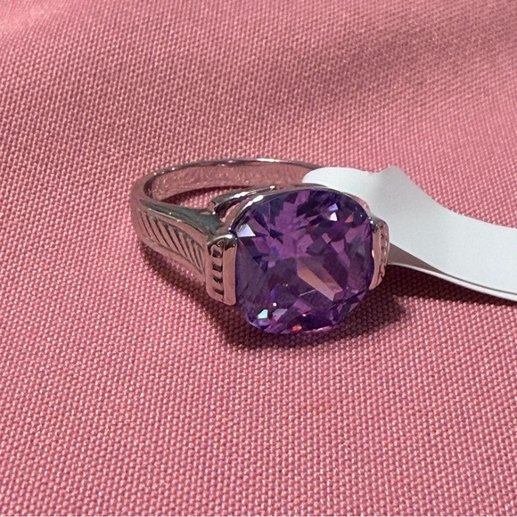 The Bradford Exchange Jewelry - SOLD Sterling silver large amethyst Bradford exchange ring size 10